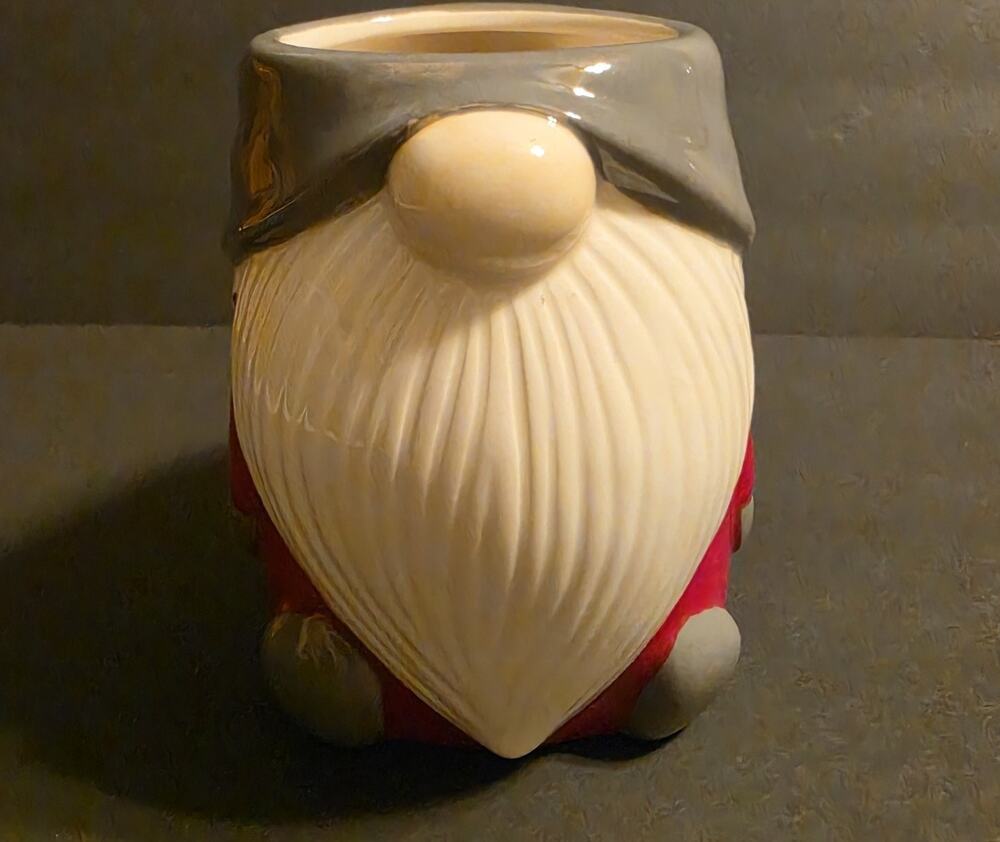 Pottery Barn Christmas Gnome Coffee Mug Cup Holds 14 oz. Multicolor